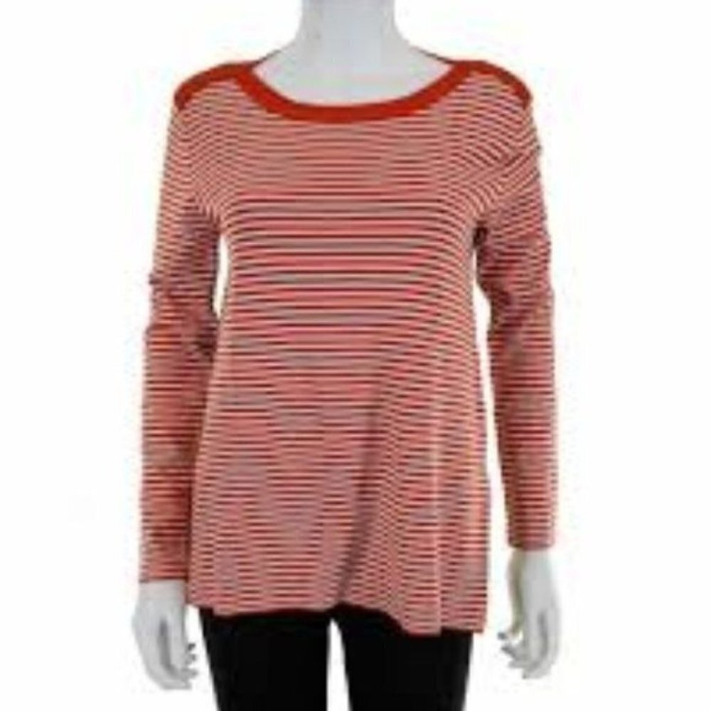 MaxMara Weekend Red‎ Stripe Long Sleeve Knit Top M
